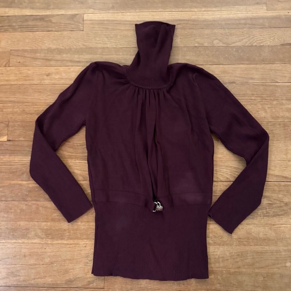 Willi Smith purple long sleeve turtleneck pullover sweater shirt top size L
b58